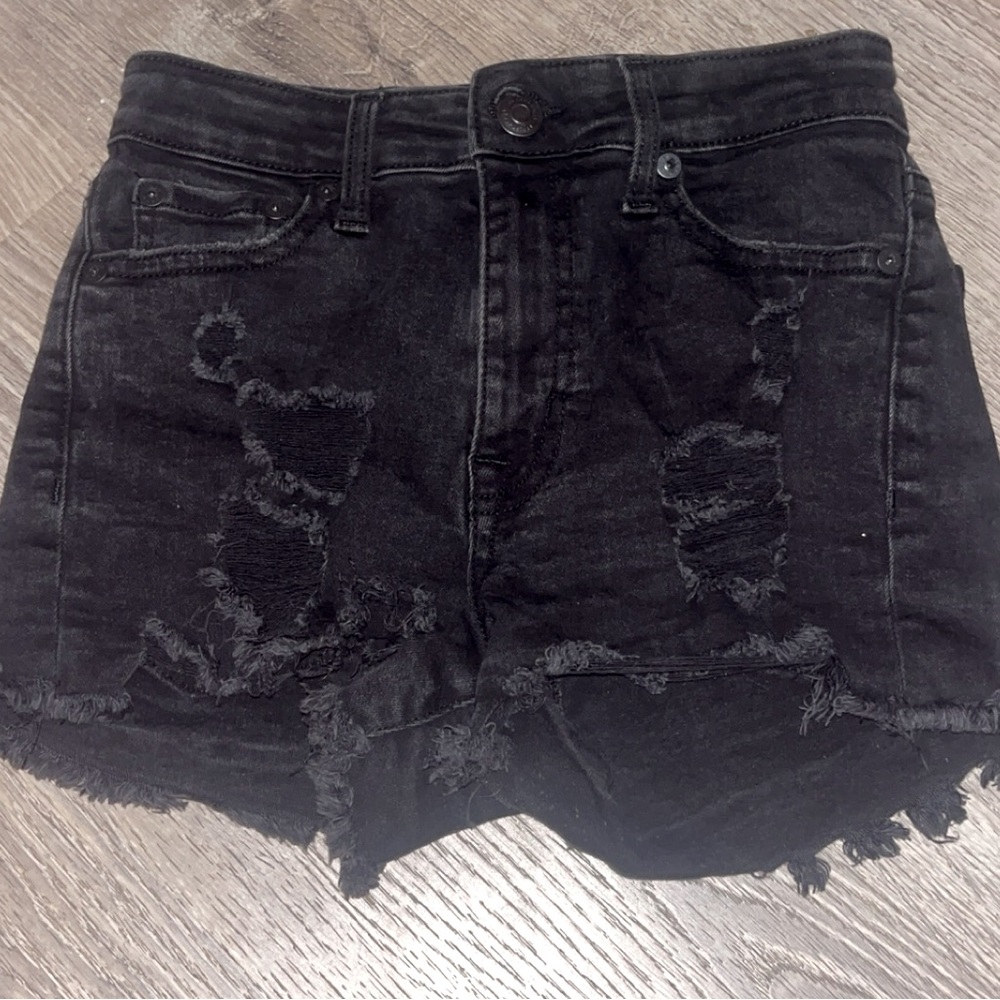BLACK AEROPOSTALE JEAN SHORTS